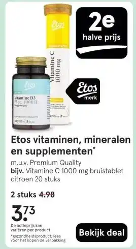 Etos Etos vitaminen, mineralen en supplementen aanbieding