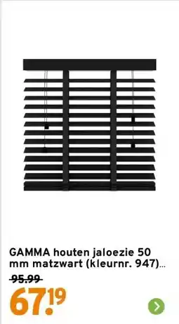 GAMMA GAMMA houten jaloezie 50 mm matzwart (kleurnr. 947) 60x180 cm (bxh) aanbieding