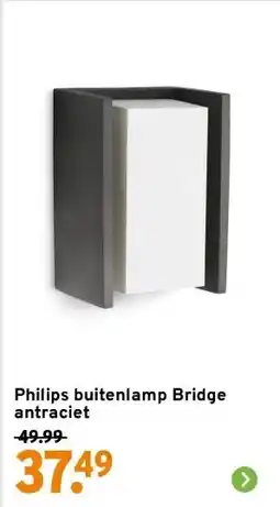 GAMMA Philips buitenlamp Bridge antraciet aanbieding