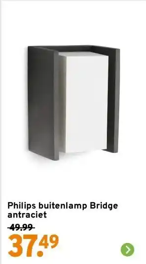 GAMMA Philips buitenlamp Bridge antraciet aanbieding
