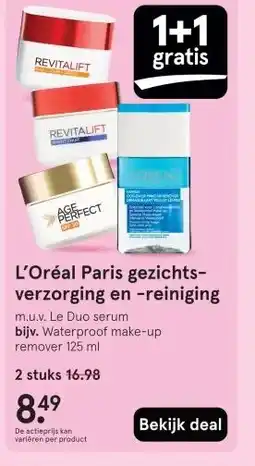 Etos L'Oréal Paris gezichts- verzorging en -reiniging aanbieding