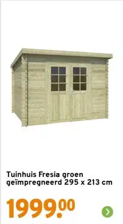 GAMMA Tuinhuis Fresia groen geïmpregneerd 295 x 213 cm aanbieding