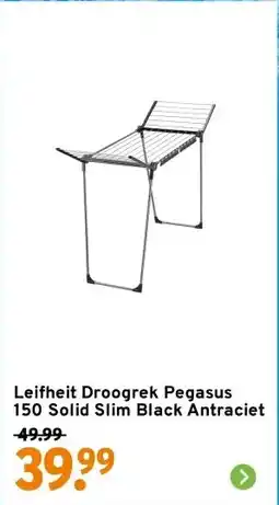 GAMMA Leifheit Droogrek Pegasus 150 Solid Slim Black Antraciet aanbieding