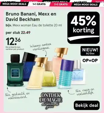 Etos Bruno Banani, Mexx en David Beckham aanbieding