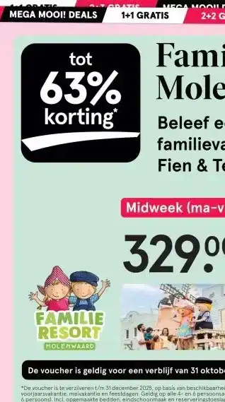 Etos Familie Resort Molenwaard. aanbieding