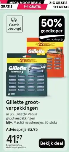 Etos Gillette groot- verpakkingen aanbieding