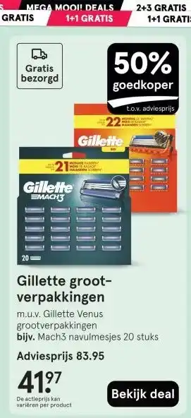 Etos Gillette groot- verpakkingen aanbieding