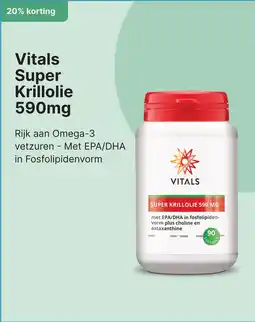 De Online Drogist Vitals Super Krillolie 590mg aanbieding