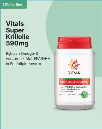 De Online Drogist Vitals Super Krillolie 590mg aanbieding