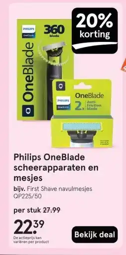 Etos Philips OneBlade scheerapparaten en mesjes aanbieding