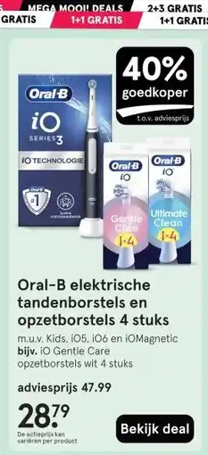 Etos Oral-B elektrische tandenborstels en opzetborstels 4 stuks aanbieding