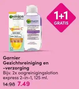 DA Garnier Gezichtsreiniging en -verzorging aanbieding