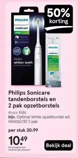 Etos Philips Sonicare tandenborstels en 2 pak opzetborstels aanbieding
