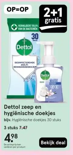 Etos Dettol zeep en hygiënische doekjes aanbieding