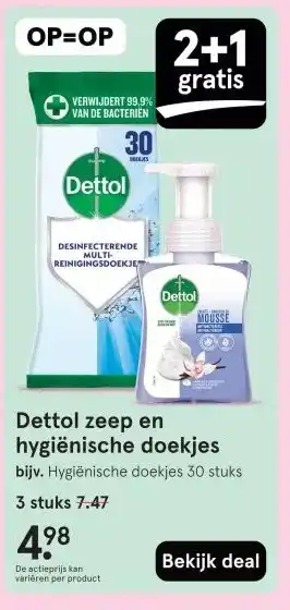 Etos Dettol zeep en hygiënische doekjes aanbieding