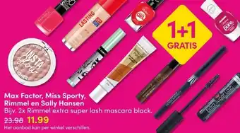 DA Max Factor, Miss Sporty, Rimmel en Sally Hansen aanbieding