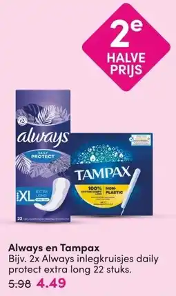 DA Always en Tampax aanbieding