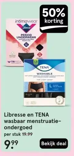 Etos Libresse en TENA wasbaar menstruatie- ondergoed aanbieding