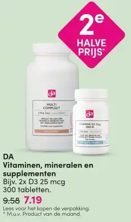 DA DA Vitaminen, mineralen en supplementen aanbieding