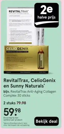 Etos RevitalTrax, CelioGenix en Sunny Naturals aanbieding
