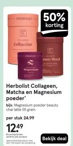 Etos Herbolist Collageen, Matcha en Magnesium poeder aanbieding
