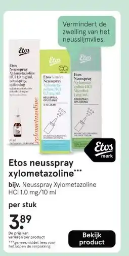 Etos Etos neusspray xylometazoline aanbieding