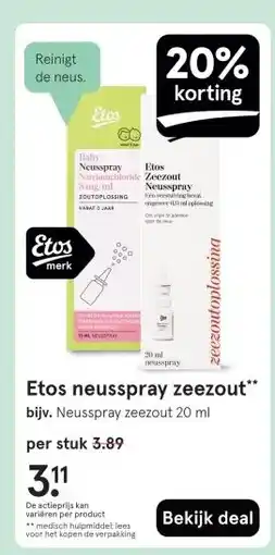 Etos Etos neusspray zeezout aanbieding