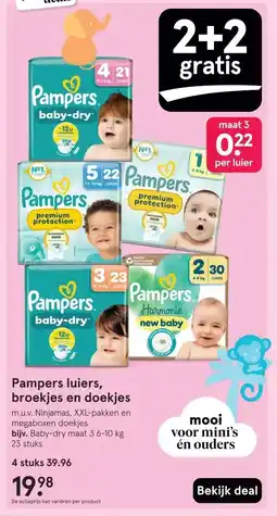 Etos Pampers luiers, broekjes en doekjes aanbieding