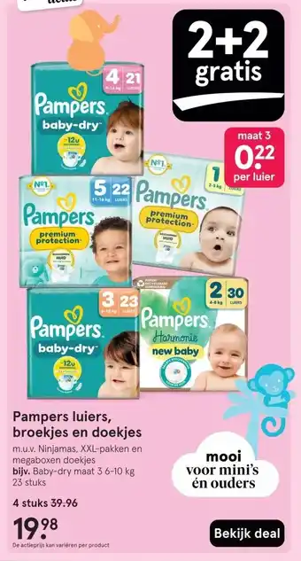 Etos Pampers luiers, broekjes en doekjes aanbieding