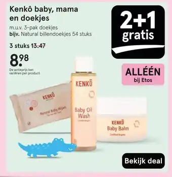 Etos Kenkô baby, mama en doekjes aanbieding