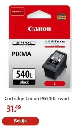 Bruna Cartridge Canon PG540L zwart aanbieding