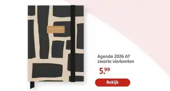 Bruna Agenda 2026 A7 zwarte vierkanten aanbieding