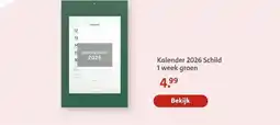 Bruna Kalender 2026 Schild 1 week groen aanbieding