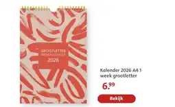 Bruna Kalender 2026 A4 1 week grootletter aanbieding