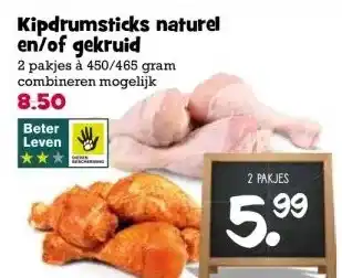 Boon`s Markt Kipdrumsticks naturel en/of gekruid aanbieding