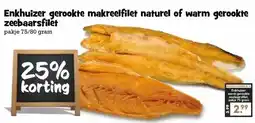 Boon`s Markt Enkhuizer gerookte makreelfilet naturel of warm gerookte zeebaarsfilet aanbieding