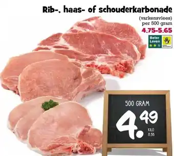 Boon`s Markt Rib-, haas- of schouderkarbonade aanbieding
