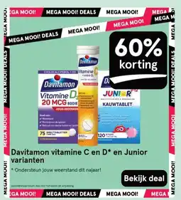 Etos Davitamon vitamine C en D en Junior varianten aanbieding