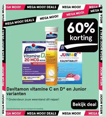 Etos Davitamon vitamine C en D en Junior varianten aanbieding