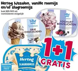 Boon`s Markt Hertog IJssalon, vanille roomijs en/of slagroomijs aanbieding