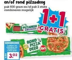 Boon`s Markt Jan pizzadeeg met tomatensaus en/of rond pizzadeeg aanbieding