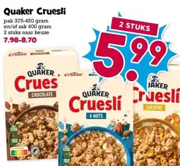 Boon`s Markt Quaker Cruesli aanbieding