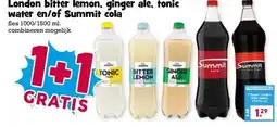 Boon`s Markt London bitter lemon, ginger ale, tonic water en/of Summit cola aanbieding