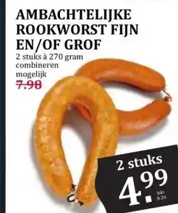 Boon`s Markt AMBACHTELIJKE ROOKWORST FIJN EN/OF GROF aanbieding