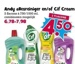 Boon`s Markt Andy allesreiniger en/of Cif Cream aanbieding