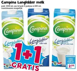 Boon`s Markt Campina Langlekker melk aanbieding