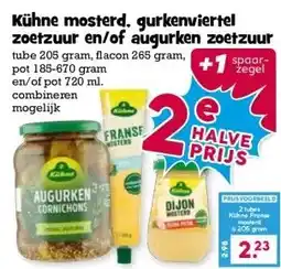 Boon`s Markt Kühne mosterd, gurkenviertel zoetzuur en/of augurken zoetzuur aanbieding
