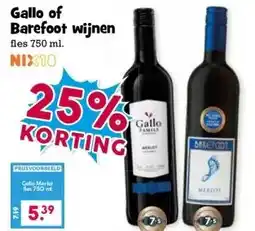 Boon`s Markt Gallo of Barefoot wijnen aanbieding