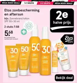 Etos Etos zonbescherming en aftersun aanbieding