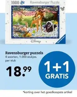 Blokker Ravensburger puzzels aanbieding